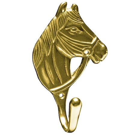 Jacks Imports Solid Brass Horse Head Hook 10385